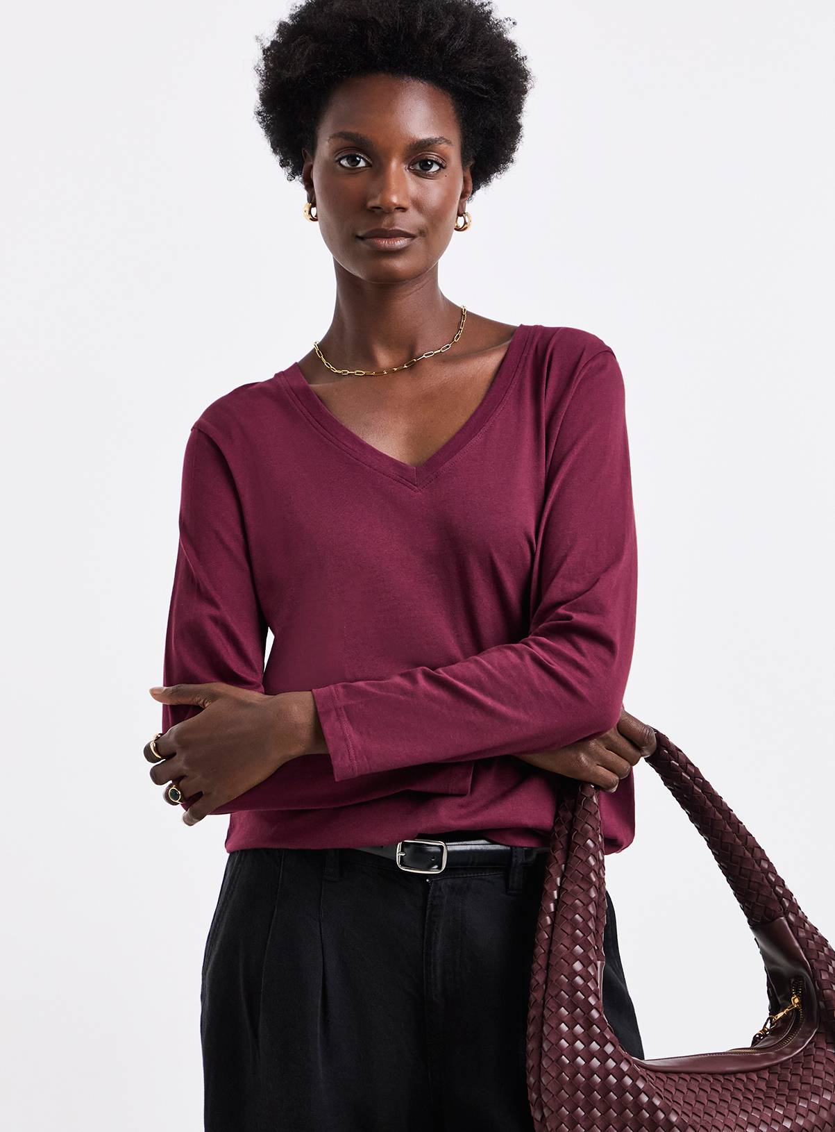 JD WILLIAMS 5 Pack V Neck Long Sleeve Top 22 - Image 4